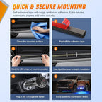 Nilight 2PCS 70 Inch Emergency Strobe Light Strip with Controller 864 LED Blue White Running Board Lights Flexible Side Flashing Warning Caution Safety Waterproof for Truck Construction Pickup