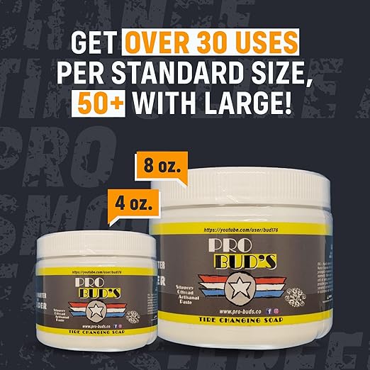 Pro Bud's Tire Mounting Paste - Peerless Lubrication Tire Mounting Lube for Quick Changing and a Secure Fit - Slip-Resistant - 8 oz.