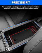 Autorder Center Console Organizer for 2023-2026 Toyota Prius Accessories Armrest Storage Box Secondary Insert Tray with 2 Color Mats