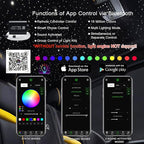 AKEPO 16W Fiber Optic Starlights Headliner Kit 300 Strands 0.03in 6.5ft/2m, Bluetooth APP Control+Music Activated Optical Fiber Light Kit for Car/Truck/Home Use
