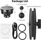 1" Ball Magnetic Wireless Charging Phone Holder with 5.9" Long Arm for MagSafe iPhone 17/16/15/14/13/12 Series - 15W Fast Charging, TEC and Fan Dual Cooling - Compatible with RAM B Size Mounts