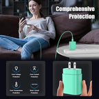 Essri Type C Charger Fast Charging for Samsung Galaxy S25/S24/S23/S22/Note 20,4Pack 25W Super USB C Fast Charger Block with (6ft+10ft) x2 Cables for iPhone 15/16 Pro Max/Plus, Android Phones - Green