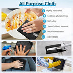 FIXSMITH Black Microfiber Cleaning Cloth -Pack of 24, Highly Absorbent Cleaning Rags, 16"X12" All Purpose Cleaning Towels for Housekeeping, Kitchen, Car, Lint Free and Reusable Microfiber Towels
