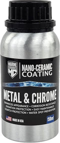 Professional Metal & Chrome Ceramic Coating (150ml) / 18 Month Protection from Oxidation, Rust, Scratches, Water Spots, 2x Thicker, Easy Application for Railings, Anchors, Cleats etc