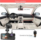 1080P Dual Dash Camera for Car Front and Inside Dashcam Car Security Video Recorder,170°Wide Angle Vehicle Cam,WDR,G-Sensor,2’’ IPS Screen,Loop Recording,Night Vision (Dual Dash Cam Without Card)
