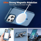 SUPFINE Magnetic for iPhone 12 Pro Max Case (Compatible with MagSafe) (Military Grade Drop Protection) Translucent Matte Shockproof Phone Cover,Deep Blue