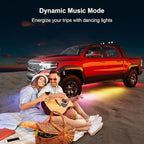 Underglow Car Lights, 6 pcs RGB-IC Smart LED Lights with APP Control and Remote Control, Dream Color Chasing DIY Music Mode, Underglow Kit for Car, SUVs, Trucks (Dream Color)