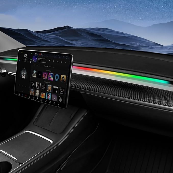 Universal LED Ambient Lighting Kit for Car Dashboard - Smart App Control, 16 Million RGB Colors, Motion Sensor, Easy Installation, Premium Silicone Strip for All Vehicles (Sedan, SUV, Truck)