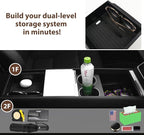 Center Console Organizer Tray for Tesla Model Y Juniper Accessories 2025 2026 and Model 3 Highland Accessories 2024 2025 2026 for Tesla Accessories Cup Holder Matte Black (3PCS)
