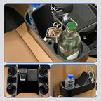 2PCS Seat Wedge Cup Holder for Car, Seat Gap Filler Cup Organizer Storage Box with Coaster(Black)