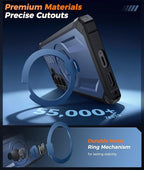 FNTCASE for Samsung Galaxy S26+Plus Case: with [Magnetic Ring Kickstand] [Screen Protector] [Compatible with MagSafe] [Military-Grade Drop Protection] Shockproof Grip Bumper TPU Sturdy Cases Blue
