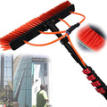 Water Fed Pole Kit Telescopic Brush, Extendable Cleaner Conservatory Roof, Extension Rod Cleaning Equipment for Photovoltaic Panel Cleaning, Trucks (Black 12FT/3.6M)