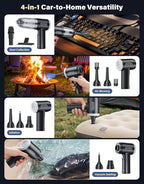 Car Vacuum Portable Cordless, 20000Pa Handheld Vacuum Mini Vacuum Cleaner High Power with Best Suction Brushless Motor, 4 in 1 2-Speed Air Duster Portable Vacuum for Car Keyboard Pet Hair
