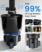 OHLPRO for MagSafe Car Charger Cup Holder Mount, 15W Fast Wireless Magnetic Charging Phone Holder for iPhone 17 16 15 14 13 Series, Adjustable Car Mount with Large Cup Base, One-Hand Operation