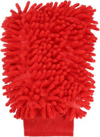 HARFINGTON Premium Chenille Microfiber Car Wash Mitts 9.8" x 7.9" Scratch Free Wash Gloves Absorbent Double Sided Plush Cleaning Drying Mitts for Car Washing Home Red
