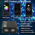 AZIMOM Dual Color 32W Sound-Activated Mix860pcs Fiber Optic Starlight Headliner Kits 13.1ft Fiber Strands APP/Bluetooth Remote Control Star Ceiling Car Home Roof Decor