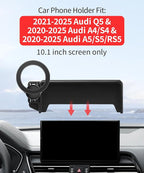 Car Phone Holder for Audi A4&S4&A5&S5&RS5 2020-2025 Accessories / Q5 2021-2025 Accessories 10.1-inch Screen Fixed Clip, Phone Mount Compatible with MagSafe, Cell Phone Holder