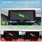 Car Phone Holder for Toyota Venza 2024 2023 2022 2021 (Only for 12.3-Inch Screen) 360° Rotation Magnetic Cell Phone Mount, Compatible with Magsafe, Does Not Affect Air Vent