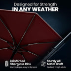 Rain-Mate Windproof Compact Umbrellas for Rain - Strong Reinforced Fiberglass Rib Design & Auto Open & Close - Portable Folding Travel Umbrella - Lightweight & Packable for Women & Men, Easy Collapse