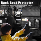 XDV Car Seat Organizers,Multi-functional Back Seat Protectors, Storage Pouches, and Tray Holders (for Cars, Kids, Seat Back and Rear Seats) (Woven Black, 1 Pcs)