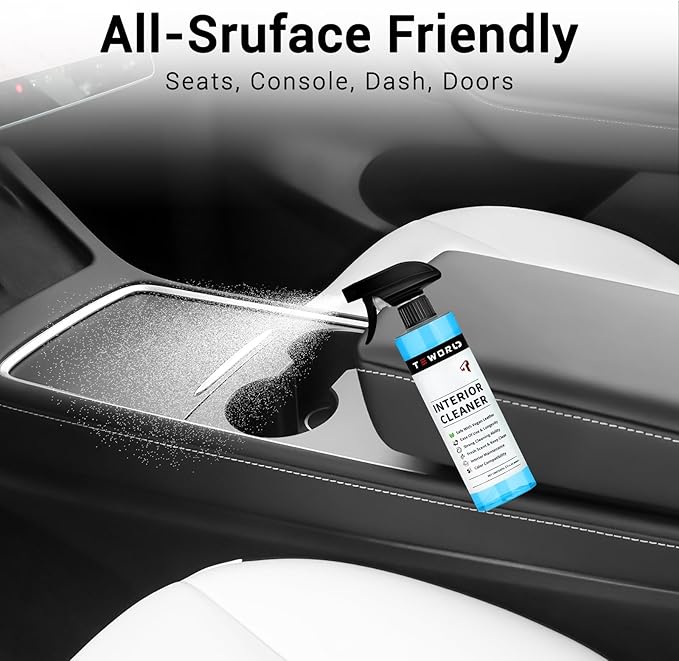 Tesla Seat Cleaner & Remover Stain, Interior Cleaner for White & Black Vegan Leather, Interior Cleaning Kit for Seats, Console, Dash, Tesla Model 3, Y, S, X, Cybertruck Accessories