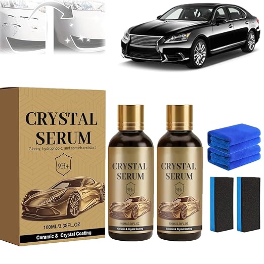 Cristal Serum Ultra Car – Advanced Graphene Ceramic Coating for Cars, 9H Graphene Coating for Auto Car Detailing, Long Lasting Car Protection,Gloss Hydrophobicty Anti Scratch (200ml)