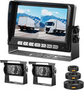 7'' Wired Backup Camera System with DVR Recording, 1080P HD Monitor & IP69 Waterproof RV Rear View Camera, Loop Recording, Split Screen, 12V-24V