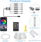 Interior Car LED Lights with Wireless APP/RF Remote Control, RGB 6 in 1 Ambient Lighting Kit with 315 Inches Fiber Optic,16 Million Color Neon Strip Inside Sync to Music,Car Decorations Accessories