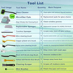 21Pcs Small Cleaning Brush Set for Car Glass & Gap Crevice Cleaning - Window/Door Tracks, Bathroom Sink, Mirrors, Window Sills, Sliding Doors, Shower Door Tracks