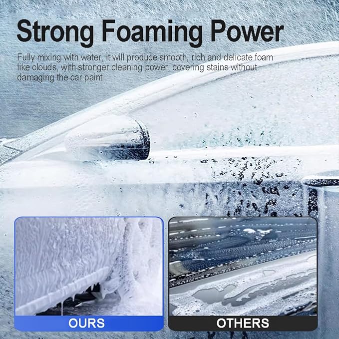 Car Wash Soap High Foam, pH Balanced Car Shampoo with Wax, Concentrated Auto Cleaning Liquid for Scratch-Free Wash, Shine & Paint Protection, for Foam Cannon & Bucket Wash (500ml)