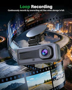 1080P Dash Camera for Car,3 Channel Dash Cam Front and Rear Inside G-Sensor, 3.16” IPS Screen, 24Hr Parking, 170°Wide Angle, Loop Recording, IR Night Vision (Dark Black)