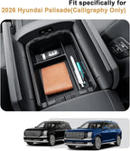 2026 Palisade Center Console Organizer - Upper Layer For 2026 Palisade Armrest Box Organizer Tray - Compatible with 2026 Hyundai Palisade Hybrid Calligraphy Accessories ABS - Only Fit Calligraphy Trim