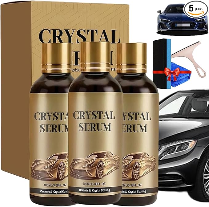 Car Ceramic Coating Agent, Crystal Serum Ceramic Coating, Ceramic Car Coating Kit - Crystal Serum, Advanced Graphene Ceramic Coating for Cars, 9H Graphene Coating for Auto Car Detailing (3Sets)