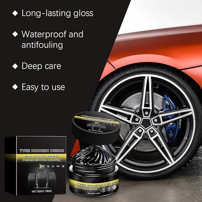 New 2026 Car Tire Ceramic - Powerful Wheel Cleaning Refurbish Wax, Tyre Nourish Cream, Tire Wax for Ultimate Wheel Protection (2 PCS Basic Set)