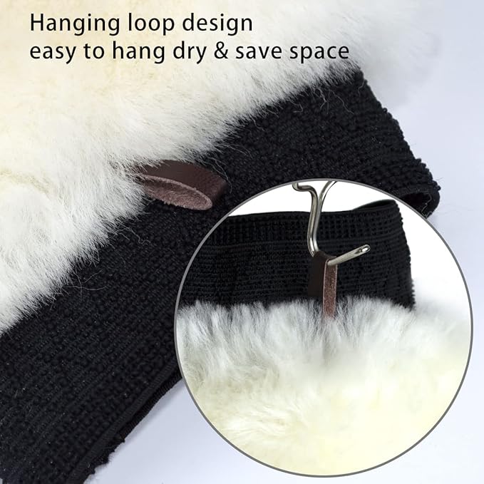 OKAYDA Natural Lambskin Wool Car Wash Mitt Extra Large Size Scratch-Free Sheepskin Wash Mitt