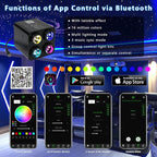 AKEPO 36W 4 Color Twinkle Fiber Optic Starlights Headliner Lights Kit, Optical Fibers Music Sync Bluetooth APP Control Starlight Kit, 1600pcs*13.1ft