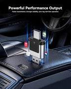 2-in-1 Wireless CarPlay Adapter USB C, Dual-Band WiFi (2.4/5GHz), BT 5.0, Wireless Android Auto Dongle, Native Dual Interface, Fast Connect for Factory Wired Cars