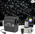 12W Twinkle & Meteor 2 in 1 RGBW Starlight Headliner Kit, 450pcs of(0.03+0.04+0.06in)*9.8ft+96pcs Shooting Star kit for Car Roof/Home Ceiling with Bluetooth APP/Remote Control/Music Effect