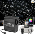 12W Twinkle&Meteor 2 in 1 RGBW Starlight Headliner Kit, 300pcs*0.03in*9.8ft+96pcs Shooting Star Lights for Car/Home Ceiling, Fiber Optic Lights with Bluetooth APP/Remote Control/Music Effect