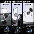 25W Certified for MagSafe Car Mount Charger with LED Light, Wireless Car Charger with TEC & Cooling Fan, 360°Rotation Strong Magnetic Phone Holder for Car with 45W Adapter for iPhone 17 Promax