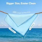 Microfiber Glass Cleaning Cloth 6 Pack, 15.5x15.5 Inch Blue Magic Cleaning Rags, Lint Free Streak Free Reusable Towels for Windows, Mirrors, Cars, Screens, Kitchen and Stainless Steel Surface