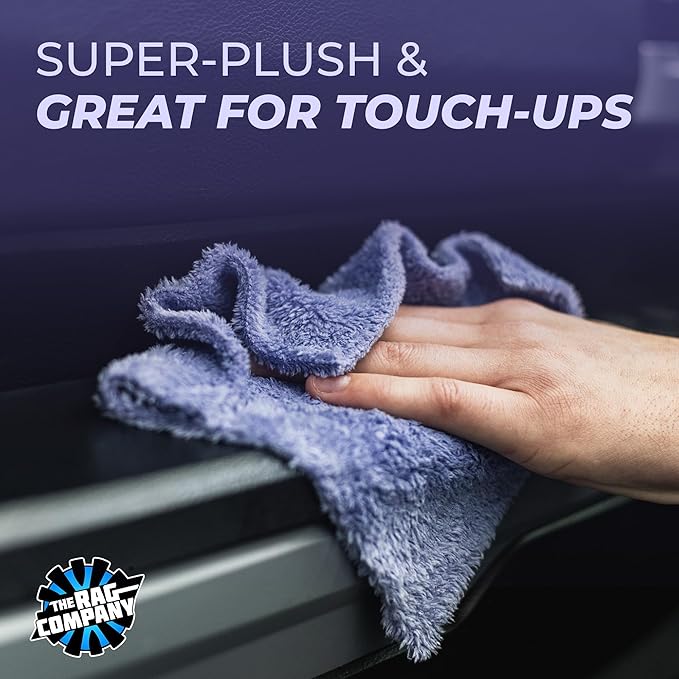 The Rag Company - The Eaglet 350 - Professional Korean 70/30 Blend; Super Plush Microfiber Detailing Towels; Perfect for Wheels, Mirrors, and More; 350GSM; 8inx8in, Lavender (10-Pack)