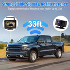 B-Qtech Wireless Backup Camera System Rear View Camera Monitor Kit HD 1080P Reverse Cameras for Truck Car Pickup RV Camper Waterproof Night Vision