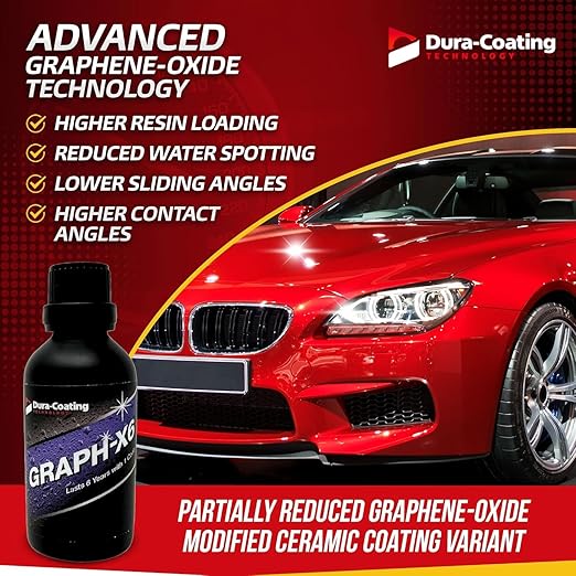 DURA-COATING TECHNOLOGY, Graph-X6-10H Graphene Coating, Ceramic Nano Coating for Car Detailing, Maximum Shine & Longevity, 6 Years of Car Protection - 60ml Bottle of Graphene Coating