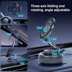2026 Upgraded 360° Nano Gel Vacuum Magnetic Car Phone Holder,Reinforced Ultra Suction Cup Pocket Size Foldable Phone Mount for Dashboard/Gym/Mirror MagSafe iPhone Air 17 16 15 14 13 12 Pro Max (Black)