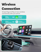 OTTOCAST Mini 3.0 Silver 2-in-1 Wireless CarPlay & Android Auto Adapter – Plug & Play for iPhone/Android, Dual-Phone Memory, Dual-Band WiFi (2.4/5GHz), Auto-Reconnect