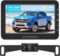 Backup Camera HD 1080P Wired Easy Setup Plug-Play Rear View License Plate Bracket Camera Motion Detection IP69 Waterproof - 4.3 inch Monitor Full Color Clear Night Vision Camere for Car Truck SUV RV