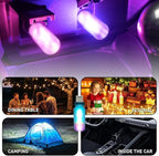 14 in 1 Modes Car USB Night Light, 7 Colors Touch Adjustment LED Ambient Lighting USB Automotive Interior Night Lamps, Mini LED Bulb for Car, Camping, Holiday Decoration, Bedroom, Party(2Pcs)