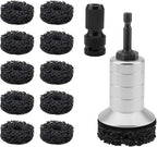 Wheel Hub Resurfacing Kit, Brake Hub Cleaning Tool with 10 Pads, Wheel Stud and Hub Cleaner Fits Power Drill or 1/2" Impact Driven Wrenches, Quick Rust Removal for Lug Studs and Rotors (Alloy Silver)