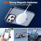SUPFINE Magnetic for iPhone 14 Pro Max Case (Compatible with MagSafe) (Military Grade Drop Protection) Slim Translucent Matte Shockproof with Anti-Fingerprint Phone Case,Lavender Gray